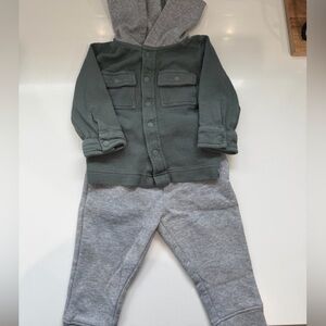 Tahari Babie Olive and Gray Jogger Set